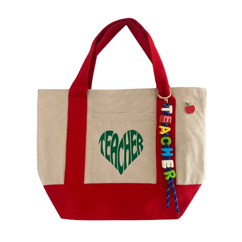 TEACHER TOTE ♡ mini canvas tote